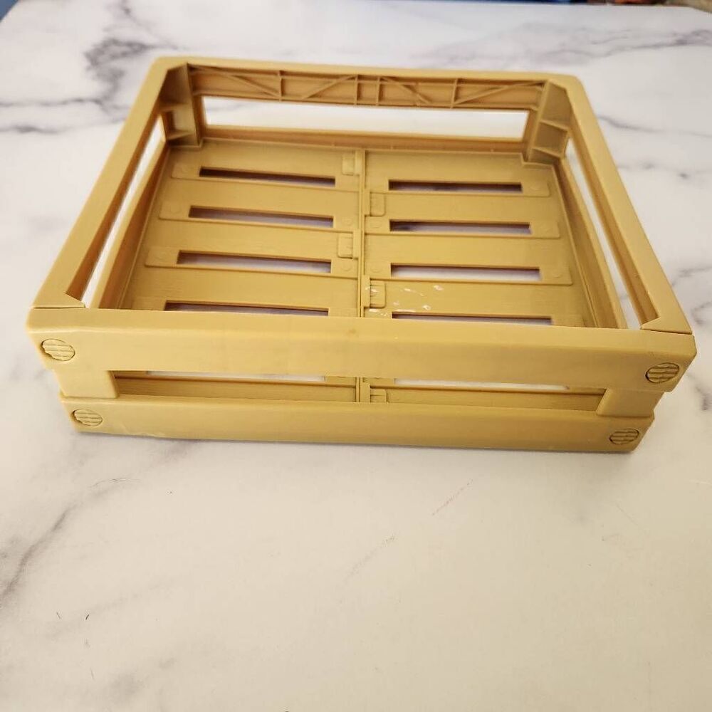 Plastic crate pretend food play Brooklyn lollipops brown box 9x8"
